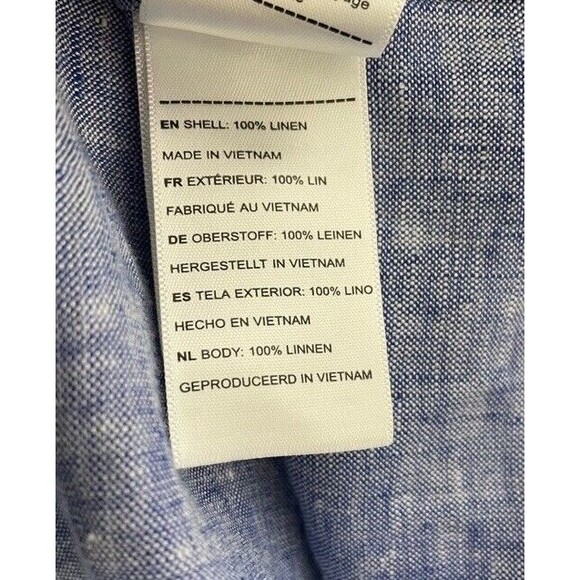 Untuck it Vin Santo Shirt Wrinkle-Resistant Slim Fit Linen Blue Relax Large EUC - Picture 5 of 9